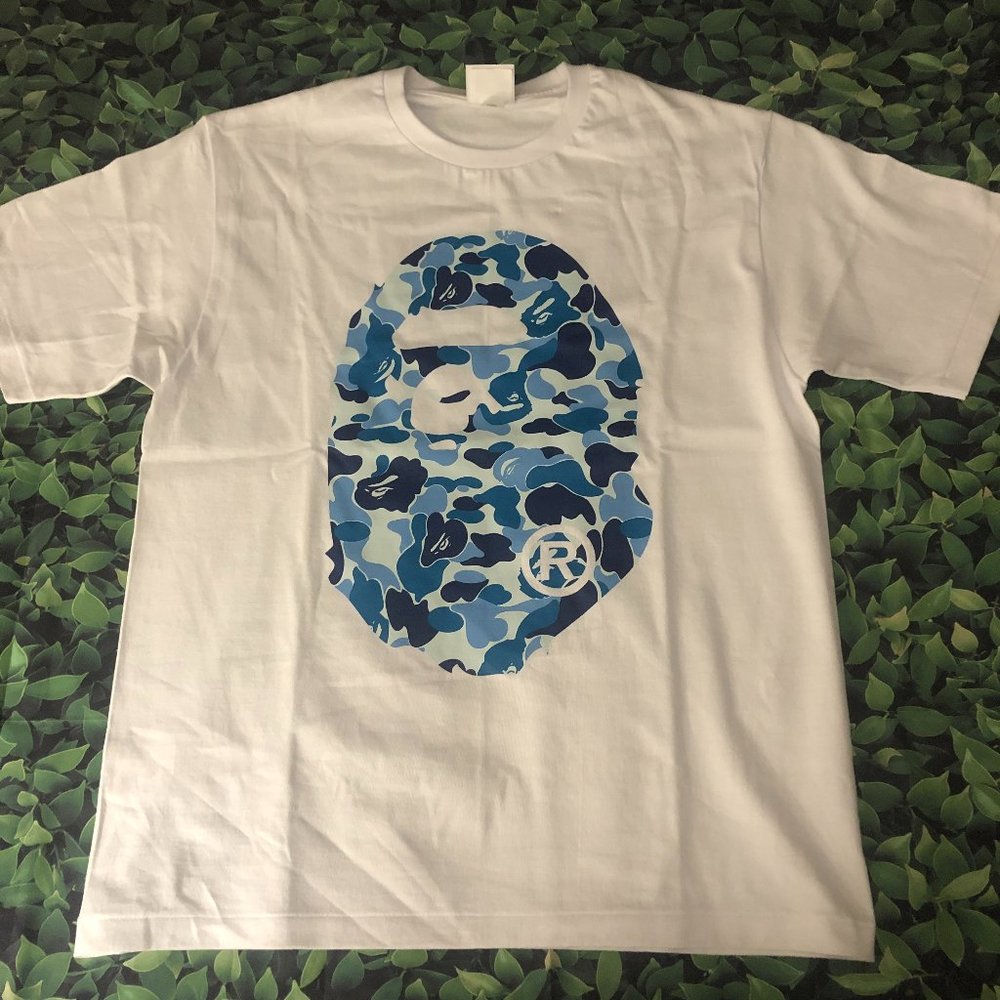 BAPE ABC Big Ape Head Tee White/Blue